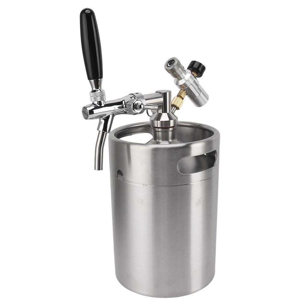 Мини-пивной бочонок Growler 5L из нержавеющей стали портативный домашний дозатор под давлением с 60PSI