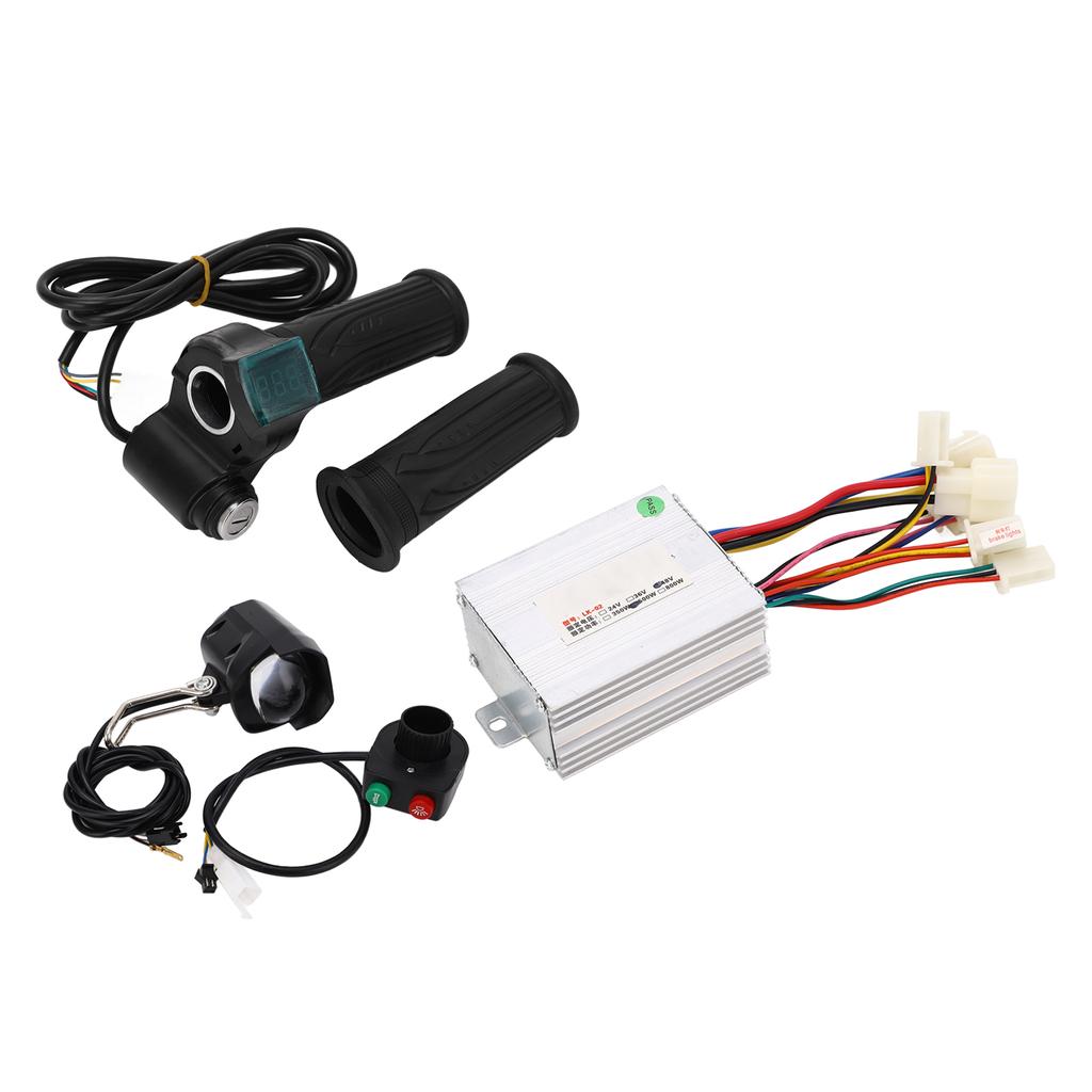 Комплект контроллера дроссельной заслонки для электровелосипеда 48 В 500 Вт Стабильный контроллер для электровелосипеда Комплект руля с фарой