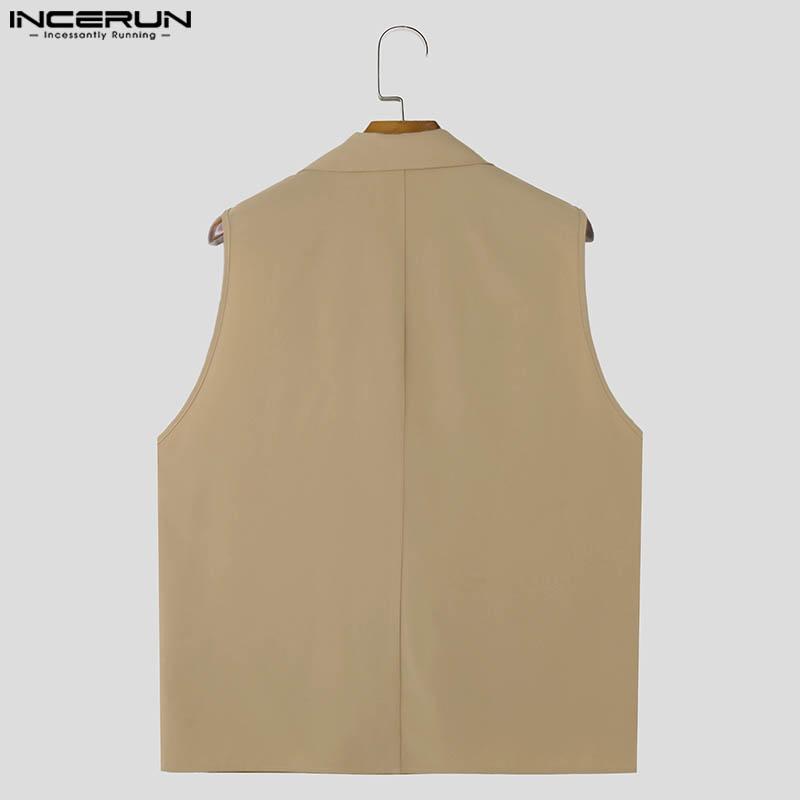 INCERUN Мужские свободные майки без рукавов с вырезом-хомутиком и глубоким V-образным вырезом