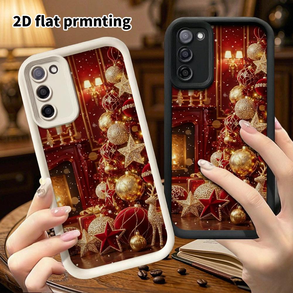 Чехол для телефона: 2D Плоский Чехол-Башня для Samsung Galaxy A34 A35 M05 M06 S20 S22 S21 FE Plus 5G, Резной Камин, Рождественский и Хэллоуинский Подарок