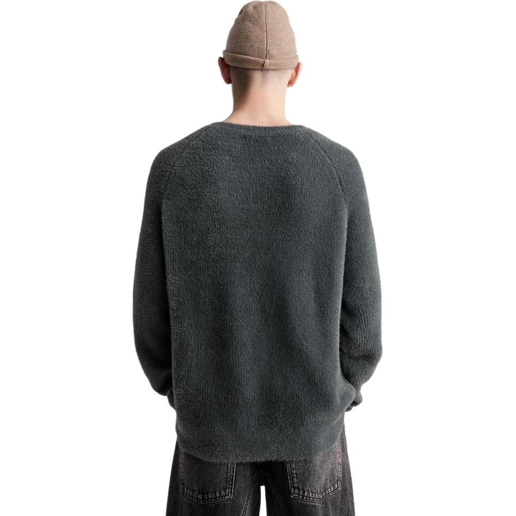 Zara Однотонный круглый вырез текстурированный вязаный свитер мужской свитер 05536412801-36