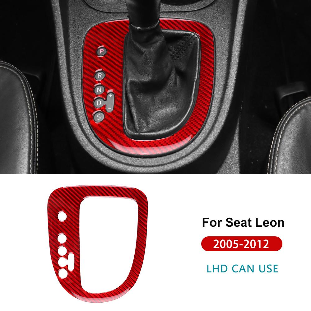 Для Seat Leon 2005 2006 2007 2008 2009 2010 2011 2012 Наклейка из настоящего мягкого углеродного волокна LHD RHD Отделка панели переключения передач салона автомобиля