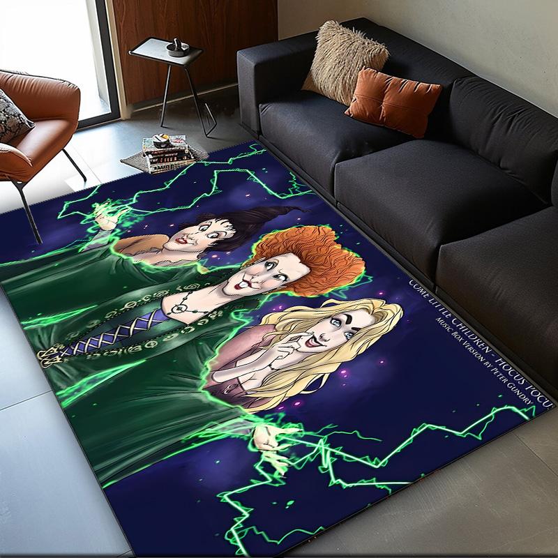 1PC rug Witch Sisters In The Moonlight Carpet, Chair Rug,Area Rug for Office Bedroom living rooms bedroom, Doormat decor Christmas fan gifts