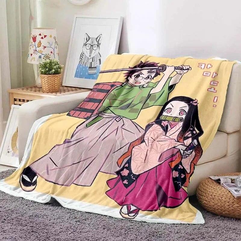 Камадо Незуко Фланелевое одеяло «Убийца демонов» моющийся чехол для дивана походный пикник модные одеяла для отдыха и сна