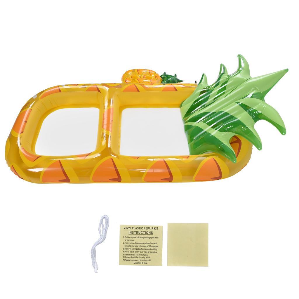 Inflatable Pool Floats Pineapple Shape Headrest Large Size Swimming Pool Raft with Cup Holder