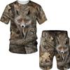 Summer Casual Camouflage Hunting Animal Wild Boar 3D T-Shirt Fashion Men's Tracksuit Short Sleeve Sportwear Men Clothing Suit