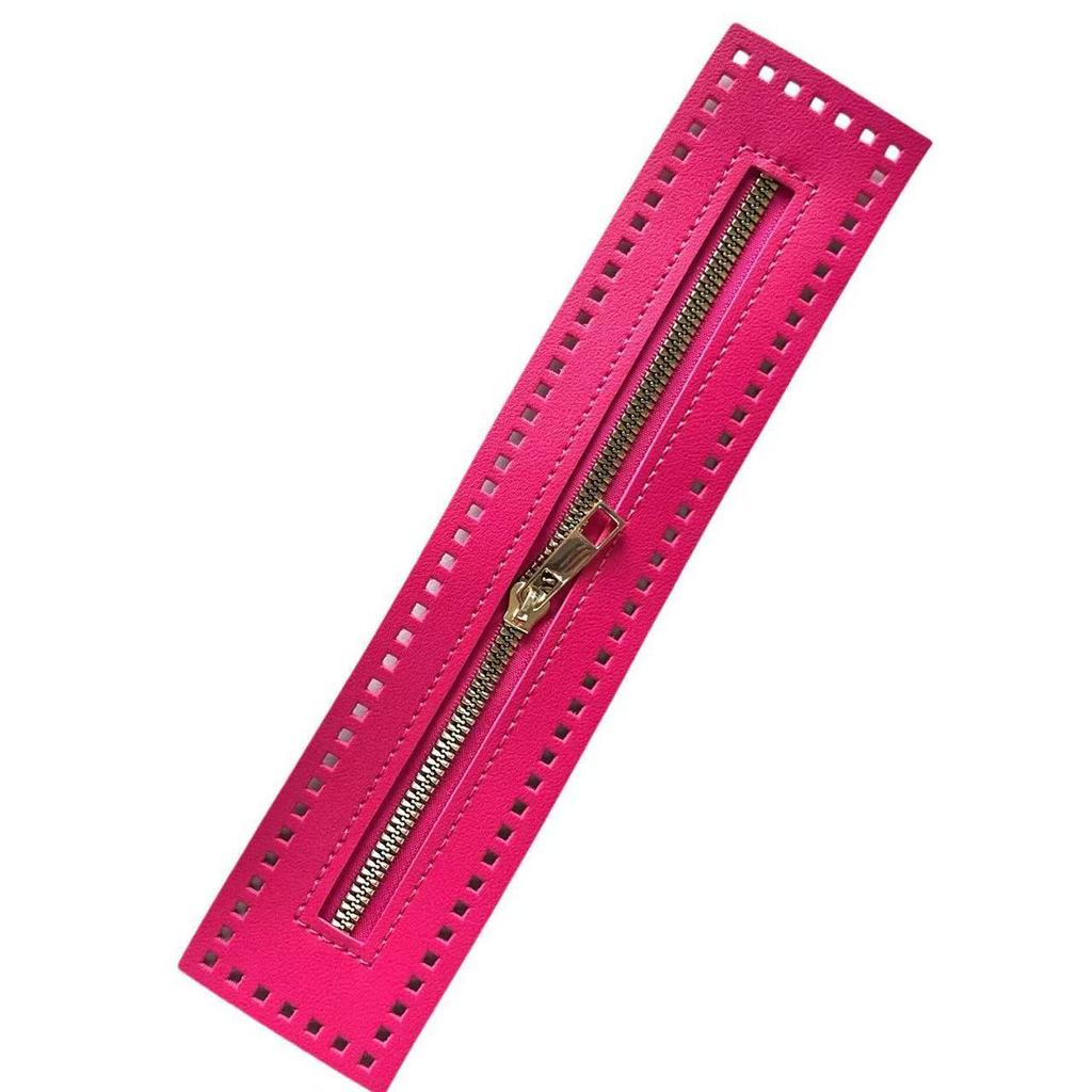 27см ПУ Ремешок Молния Золотистый Металл DIY Вязание Крючком Аксессуары для Сумок Ручной Работы