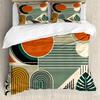 Mid Century Modern Duvet Cover Set King Abstract Geometric Balance Shapes Rainbow Sun Circles Boho Comforter Cover Bedding Sets