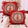 Double Happiness Wedding Throw Pillow Pair - Creative Backrest Decor for Bedroom & Living Room