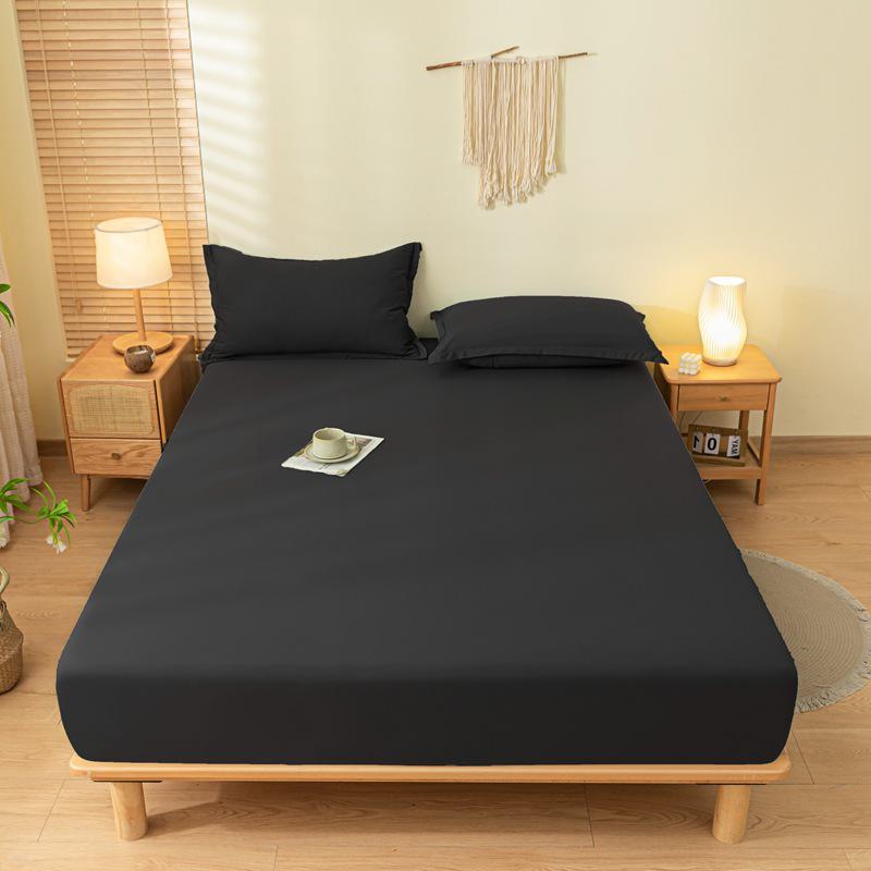 Soft and Smooth Solid Color Sanded Cotton Bed Sheet for Single and Double Beds, Offering Comfort and Protection Against Dust.