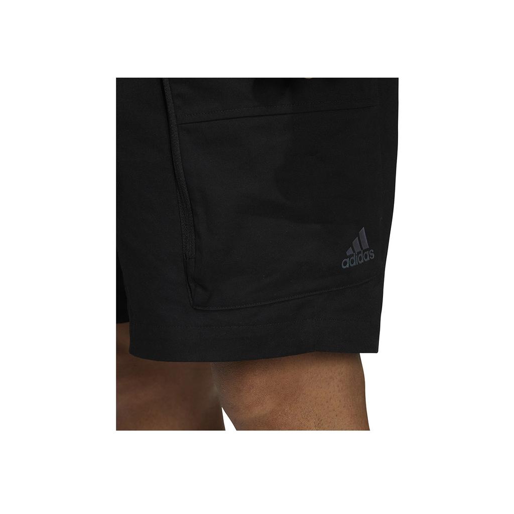 Adidas Сплошной цвет с логотипом и принтом, повседневные шорты прямого кроя, мужские брюки, черные HM2984