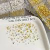 6 Grid/box Gold Silver Half Round Rivets Nail Charms 0.8-3mm Flat Back Round Metal Nail Bead Micro Ball Manicure Bead