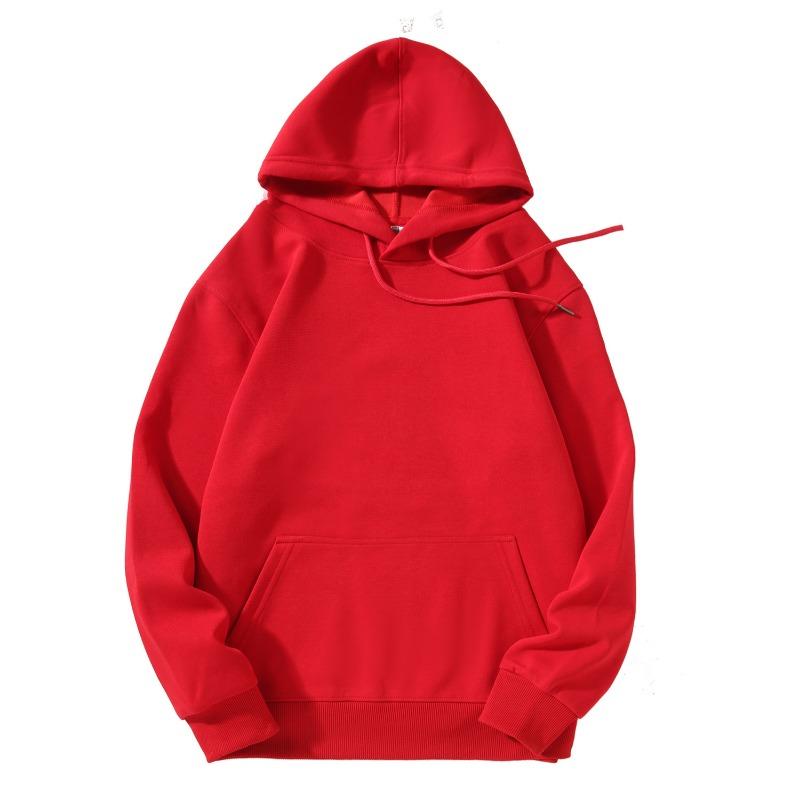 Autumn and Winter Couple Long Sleeved Hooded Sweatshirt Solid Color Hoodie Sweatshirt