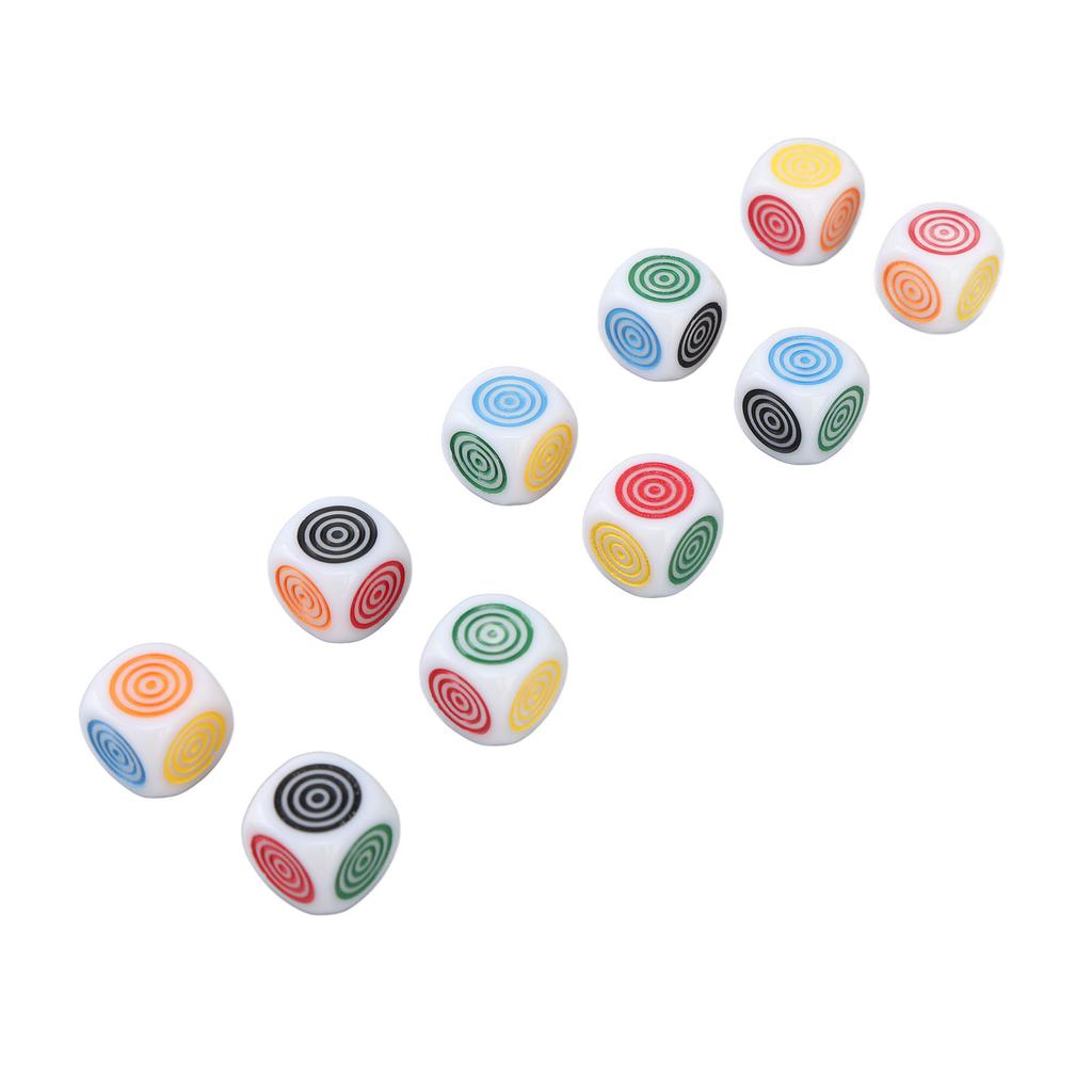 10PCS 6 Sided Game Dice Lightweight Strong Impact Resistance White Plastic Game Dice for Board