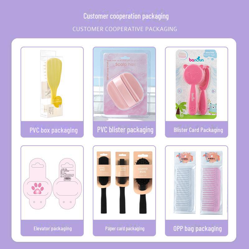 «Большая изогнутая полая расческа для девочек — пушистая щетка для большого объема с массажной дугой»