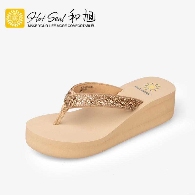 Новая корейская мода женские шлепанцы качественные стразы толстая подошва легкие шлепанцы нескользящие эластичные стельки летние сандалии