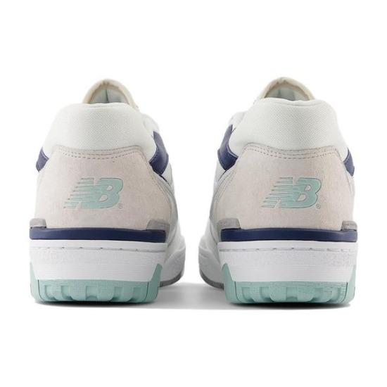 New Balance 550 Низкие Белые Мятные Темно-синие - BB550WCA