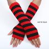 Вязаные теплые перчатки, готические теплые перчатки с полупальцами, длинные перчатки с запястьями, накладные рукава, варежки до локтя в полоску, осень-зима