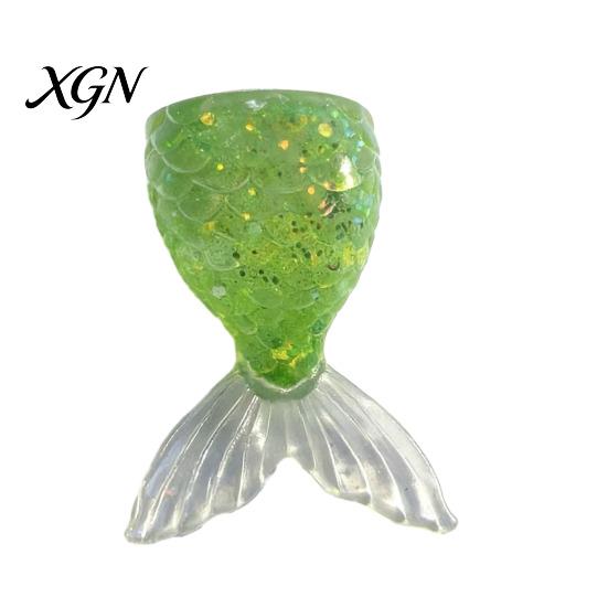 Stress Relief Hand Toy Transparent Fish Tail Squeeze Glitter Simulated Fishtail Anxiety Sensory Slow Rising Ball Decompression Gadgets Relaxation Desk