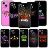 Crown QUEEN & KING Couples Luxury Phone Case For iPhone 13 15 14 12 Mini 11 Pro MAX XR X SE XS 7 8 Plus Silicone Black Cover