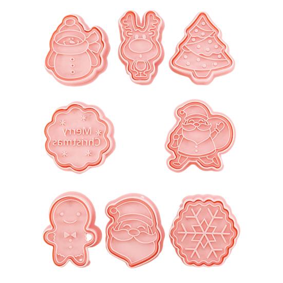 8 шт./компл. рождественские тематические формочки для печенья, чулок снеговика, Санта-Клауса, форма для печенья в форме рождественской елки, инструмент для выпечки