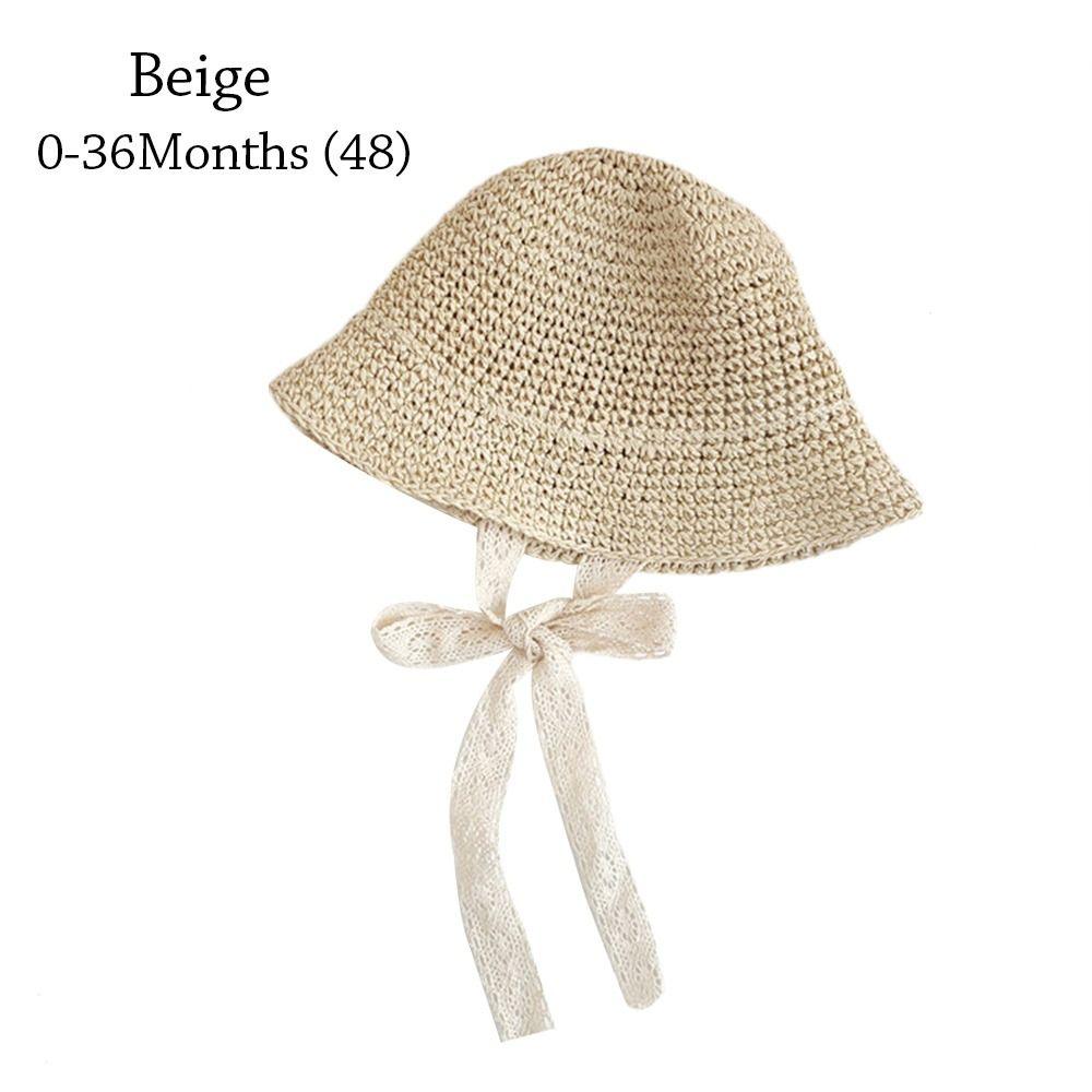 Summer Sun Protection Princess Panama Cap Straw Cap Beach Hat Lace Baby Hat
