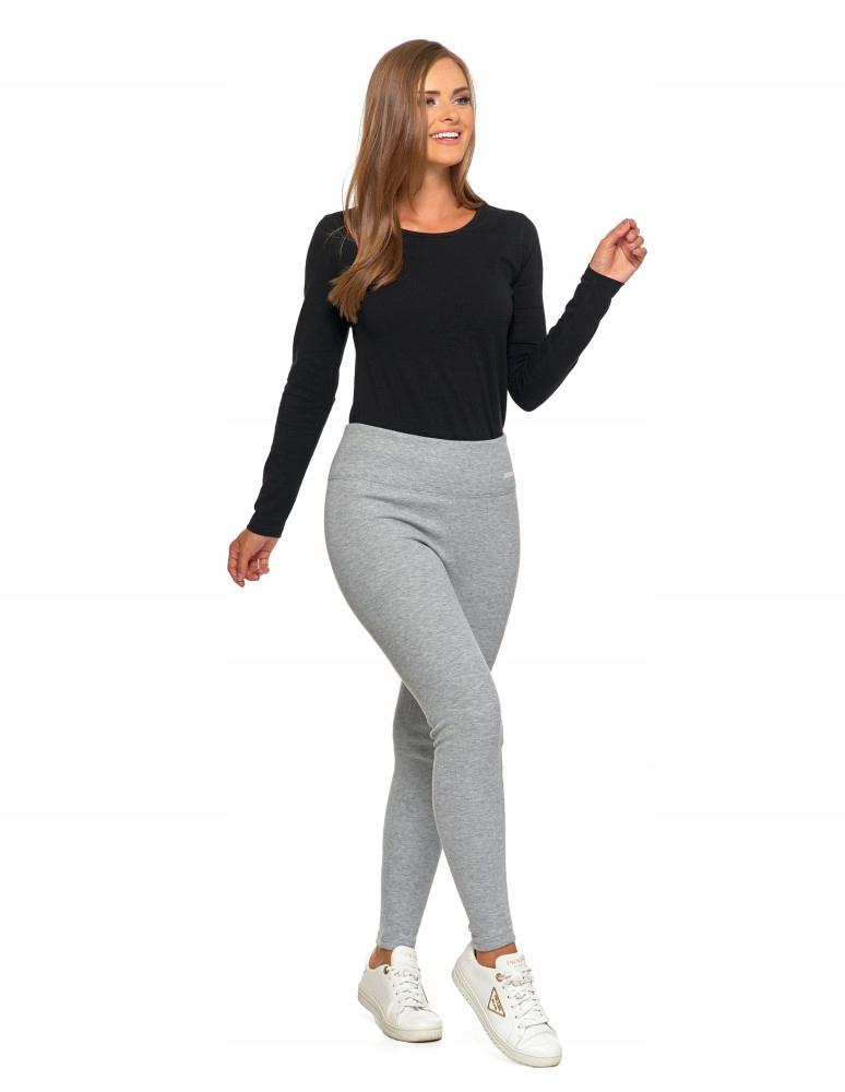Women's Leggings Sports High Waist Ribbed Training Stylish MORAJ S/M light grey