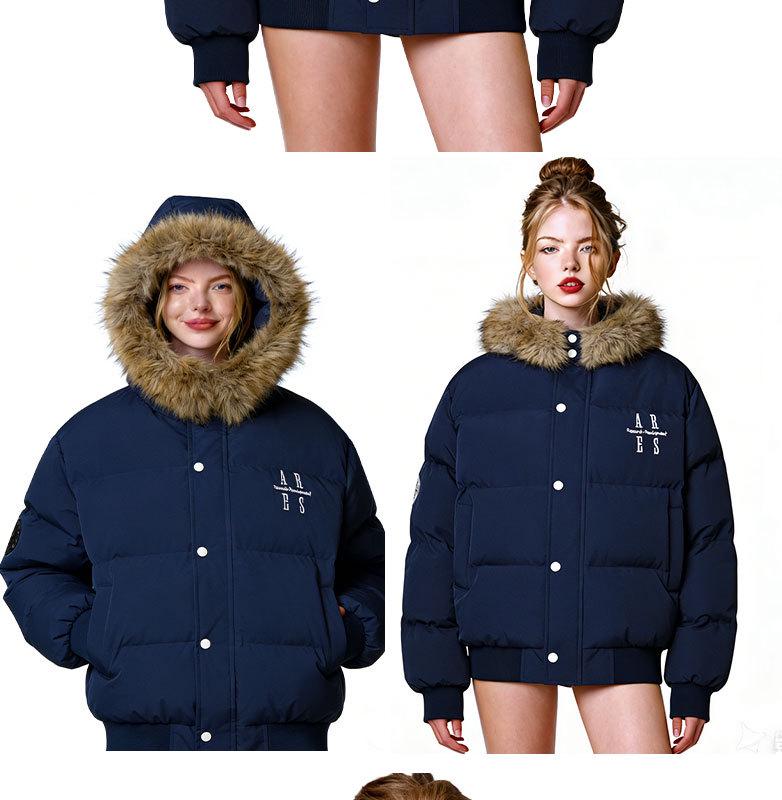 Мужское зимнее пальто ARES в стиле ретро с вышивкой и съемным меховым воротником