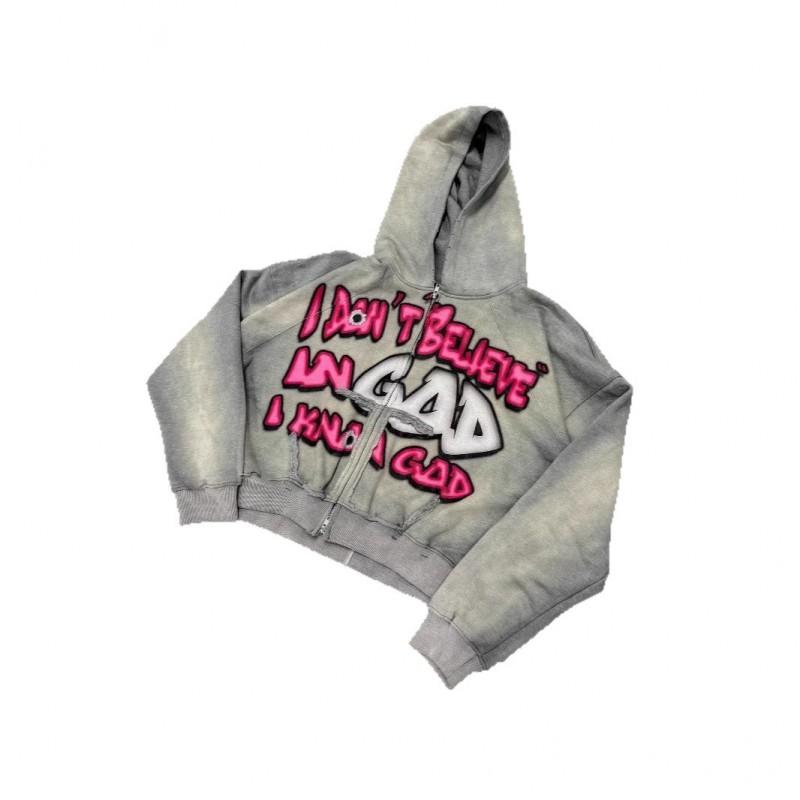 Men Women Gothic Couple Zip Up Hoodie Harajuku Style Custom Printed Casual Sweatshirt Teens