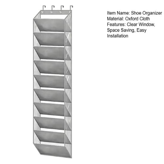 Yousheng 10-ярусный прозрачный накладной органайзер для обуви с 10 большими глубокими карманами, вмещает 20 пар, подвесное хранилище, органайзер для шкафа, вешалка, вмещает до 80 предметов