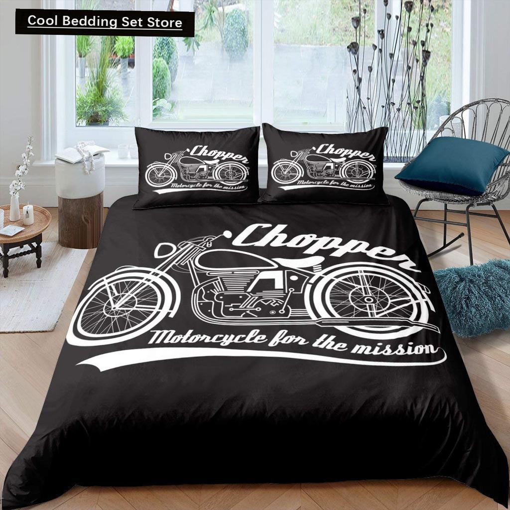Пододеяльник Король Королева Мотоцикл Комплект Постельного Белья Мотокросс Гонщик Экстремальные Виды Спорта Покрывало Полиэстер Чехол для Одеяла