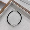 S925 Серебряный браслет с жемчугом и черным агатом