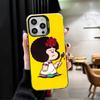 Мультяшный милый мягкий чехол для телефона Mafalda для iPhone 15 16 17 Pro Max 17Air 16E 14 Plus 13 12 Mini Ударопрочный чехол Задняя панель