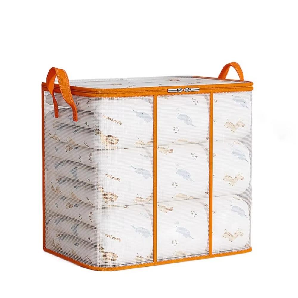 Dust-proof Folding Storage Baskets Transparent Clothes Storage Bins for Cupboard