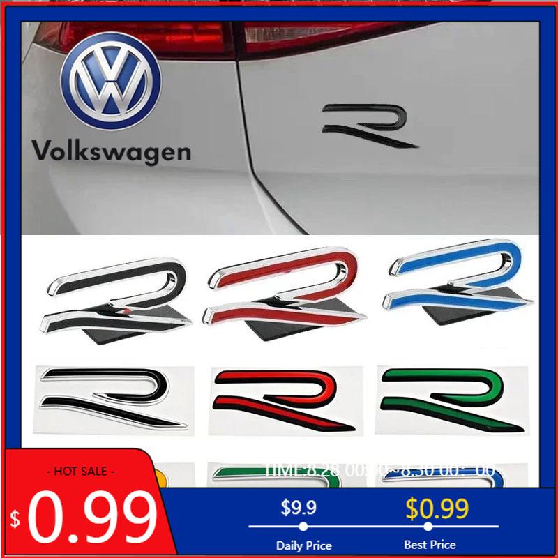 RSQ1 VW 2026 Hot New R Emblem Car Metal Body Tail Trunk Sticker Car Grill Badge Emblem For Volkswagen VW GTI Rline Polo Golf MK8 Toua