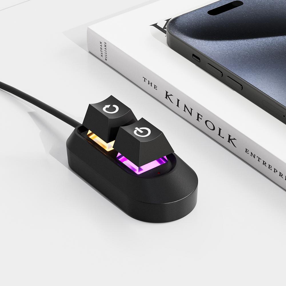 2M Desktop Computer Power Button RGB Lighting PC Switch Motherboard Switch On Off PC Power Switch Button for Home Office PC Case