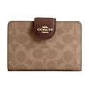 New SignatureCanvas High Quality Leather Wallet Medium Size Women's Tan & Brown CW786-IMXHE