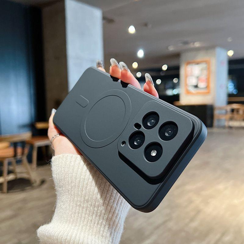 Простой однотонный матовый чехол с магнитной фиксацией Magsafe подходит для мобильного телефона Xiaomi Mi 14, всесторонний 15pro, противоударный, для Xiaomi 13pro