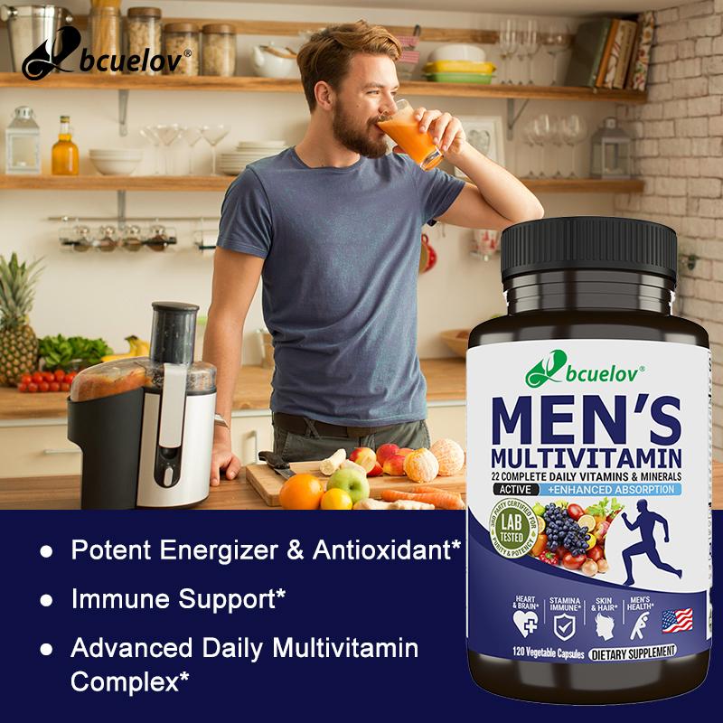 Men'S Multivitamin Dietary Supplement, With Biotin, Folic Acid, 120 Capsules Per Bottle