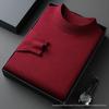 Men's Fine-Gauge Knit Long-Sleeve Mock Neck Sweater - Thickened, Warm, Solid Color Base Layer