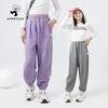 Spring Korean Style Girls' Casual Loose Sports Sweatpants – Medium & Large Sizes