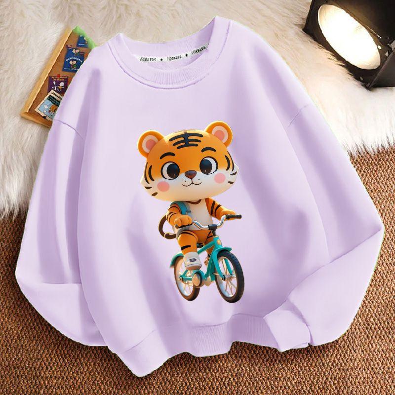 Милое худи с тигрёнком для детей, повседневный топ для мальчиков и девочек на весну и осень