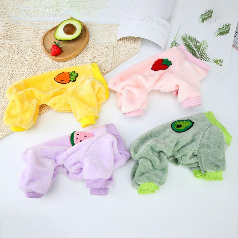 Теплые пижамы для собак Мягкая зимняя одежда для собак Аксессуары для питомцев Комбинезон на четырех лапах для собак Щенков