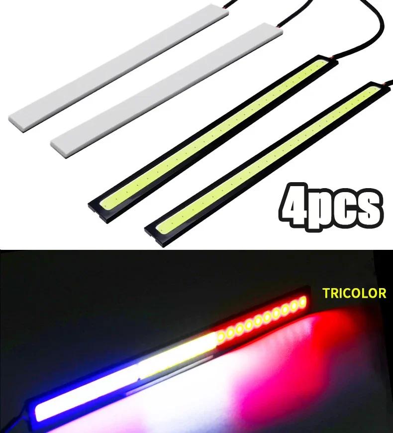 2/4 шт ультратонкие яркие светодиодные автомобильные дневные ходовые огни COB SuperBright с низким потреблением энергии автомобильные противотуманные фары DRL 12 В DRL лампы