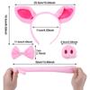Halloween Costume Kit for Adults Kids Pig Ears Nose Tail Pink Pig Fancy Dress Headband Bow Tie