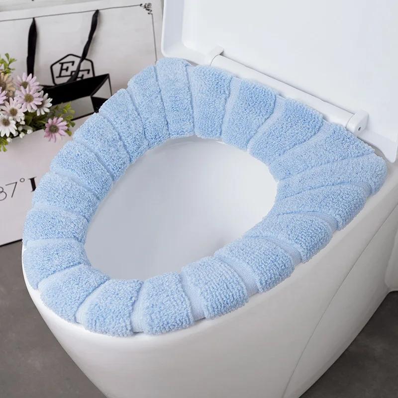 1Pc Bathroom Toilet Seat Cover Soft Warmer Washable Mat Cover Pad Cushion Seat Case Toilet Lid Cover Accessories Bath Home