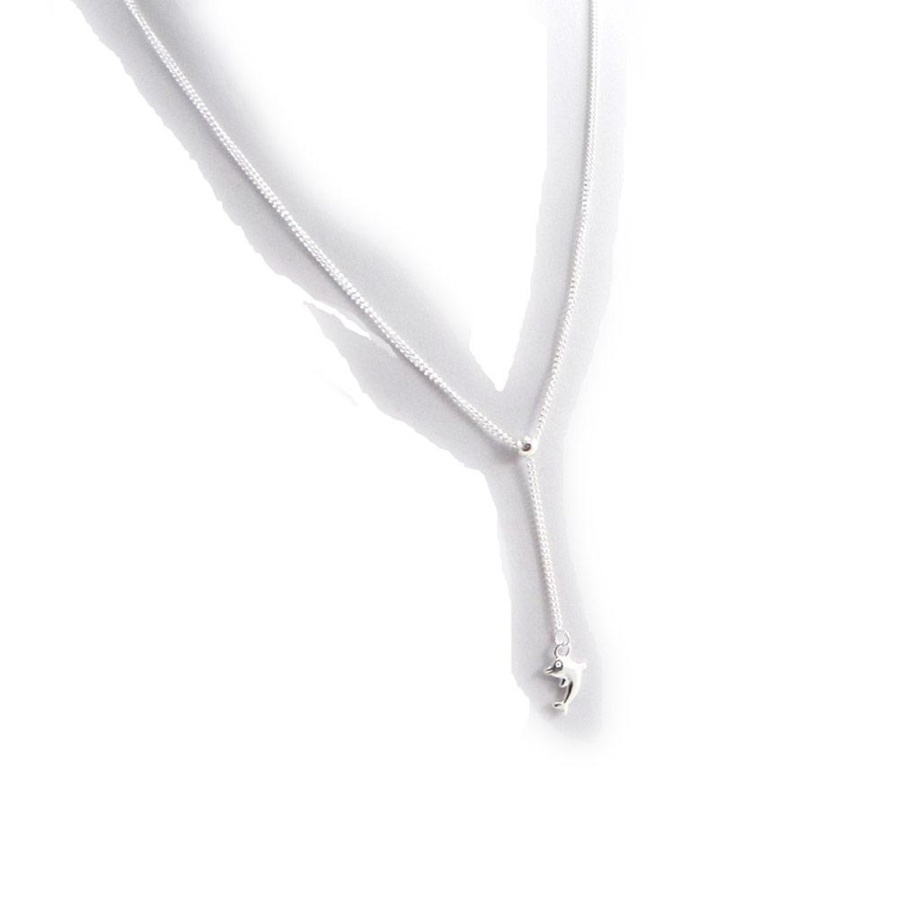 Les Trésors De Lily [F1344] - Silver 'Dolphin' Silver Necklace - 45x8 Mm