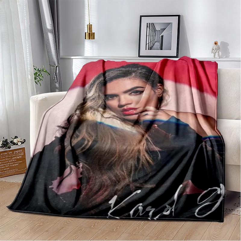 Одеяло Karol G Singer HD с 3D печатью, мягкое одеяло для дома, спальни, кровати, дивана, пикника, путешествия, офиса, чехол для отдыха, детское одеяло
