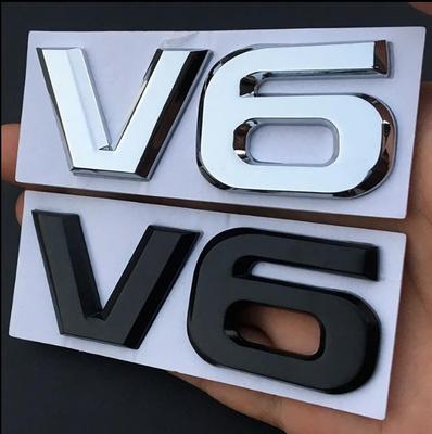 3D V6 Металлическая наклейка-эмблема на автомобиль для заднего украшения