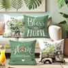 Rusty-charm Pillow Cover: Eucalyptus, Vintage Truck and Heartfelt Home-blessing Quotes, Sofa Chair Decorative Cushion Cover
